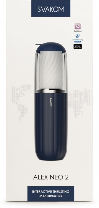 Черно-белый интерактивный мастурбатор Alex Neo 2 - Svakom - в Грозном купить с доставкой
