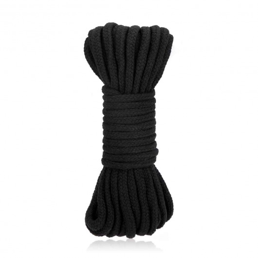 Черная хлопковая веревка для связывания Bondage Rope - 10 м. - Lux Fetish - купить с доставкой в Грозном