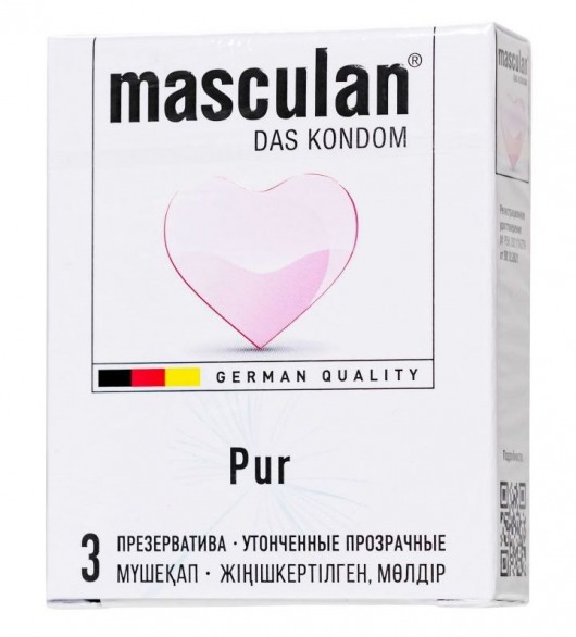 Супертонкие презервативы Masculan Pur - 3 шт. - Masculan - купить с доставкой в Грозном