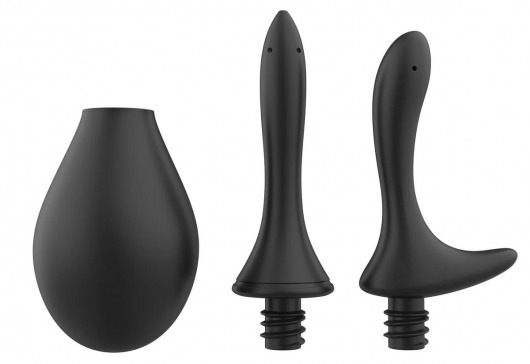 Черный анальный душ Nexus Anal Douche Set с 2 сменными насадками - Nexus Range - купить с доставкой в Грозном