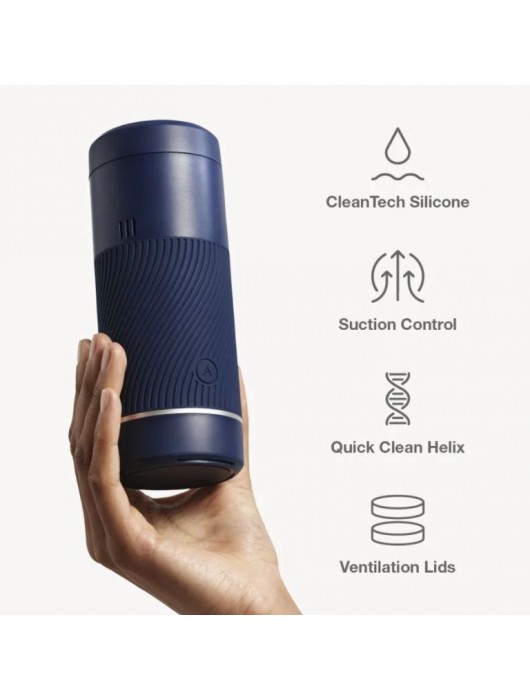 Синий мастурбатор с контролем всасывания Arcwave Pow Stroker - Arcwave - в Грозном купить с доставкой