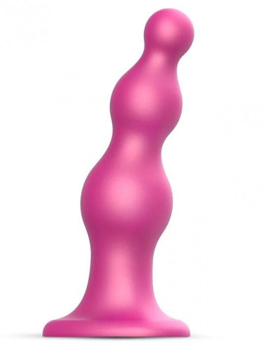 Розовая насадка Strap-On-Me Dildo Plug Beads size S - Strap-on-me - купить с доставкой в Грозном