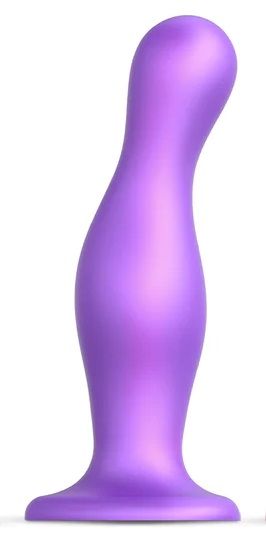Фиолетовая насадка Strap-On-Me Dildo Plug Curvy size L - Strap-on-me - купить с доставкой в Грозном