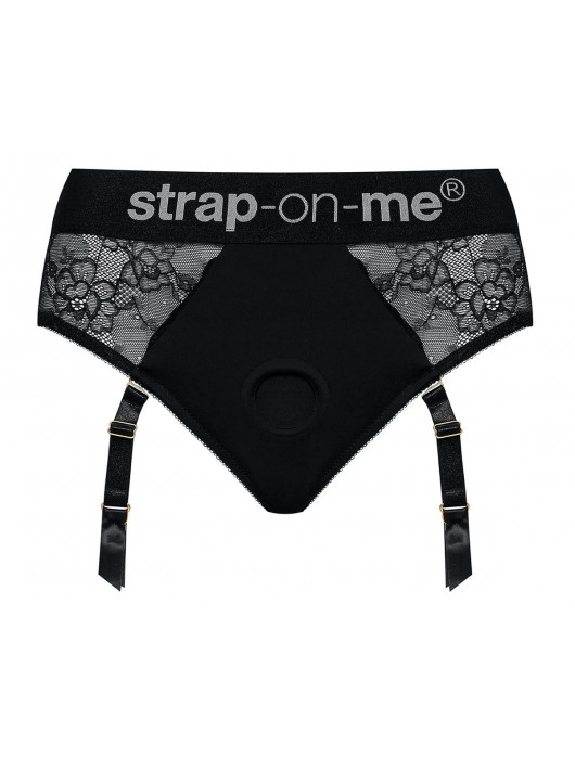 Черные трусики для насадок Diva Lingerie Harness - size L - Strap-on-me - купить с доставкой в Грозном