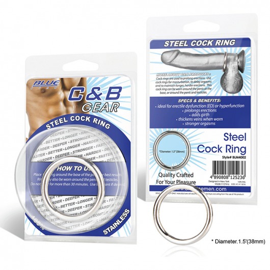 Стальное эрекционное кольцо STEEL COCK RING - 4.5 см. - BlueLine - в Грозном купить с доставкой