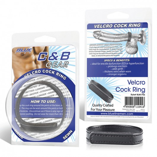 Кольцо на пенис из искусственной кожи на липучке VELCRO COCK RING - 5 см. - BlueLine - в Грозном купить с доставкой