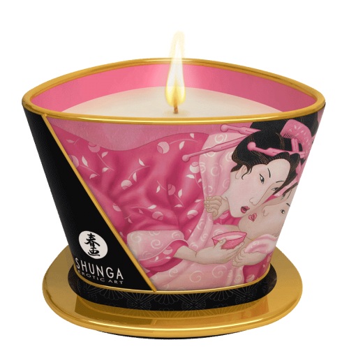 Массажная свеча Rose Petals с ароматом розы - 170 мл. - Shunga - купить с доставкой в Грозном