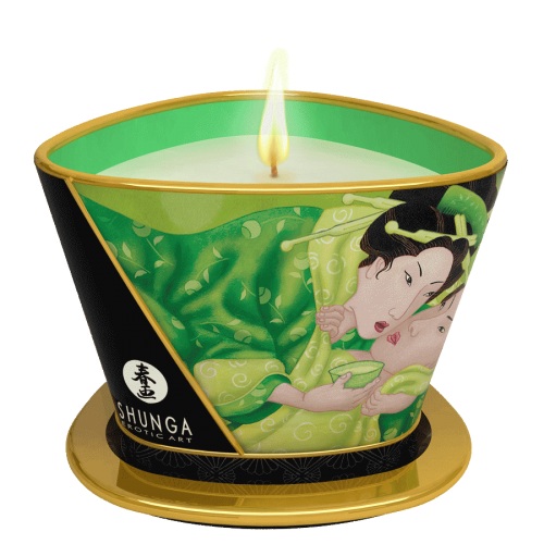 Массажная свеча Exotic Green Tea с ароматом зелёного чая - 170 мл. - Shunga - купить с доставкой в Грозном