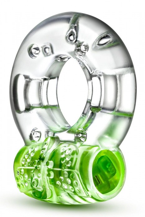 Зеленое эрекционное виброкольцо Arouser Vibrating C-Ring - Blush Novelties - в Грозном купить с доставкой