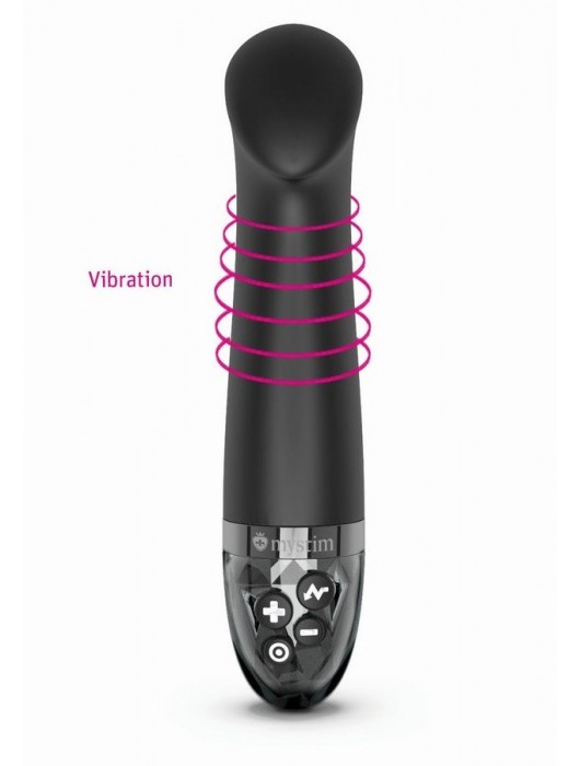 Черный вибратор с функцией электростимуляции Right on Ron - 17 см. - MyStim - купить с доставкой в Грозном