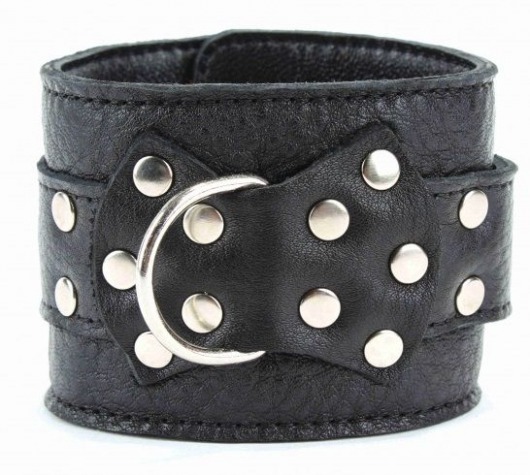 Чёрные наручники  из кожи с пряжкой - БДСМ Арсенал - купить с доставкой в Грозном