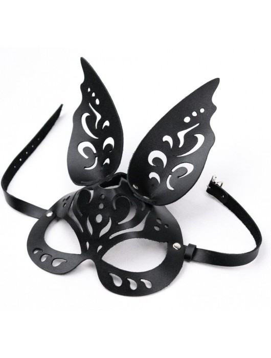 Черная ажурная маска  Зайка  с ушками - Crazy Handmade - купить с доставкой в Грозном