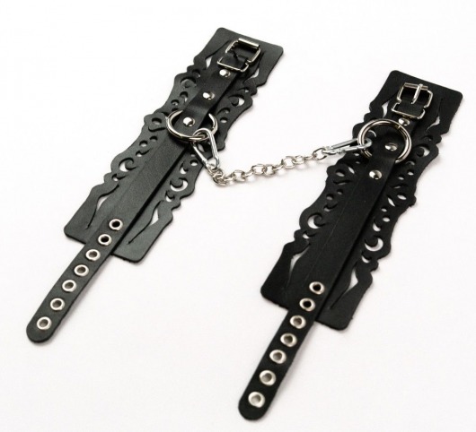 Узорчатые кожаные оковы с регулируемыми ремешками - Crazy Handmade - купить с доставкой в Грозном