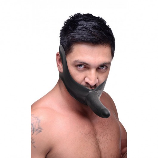 Черный кляп-страпон Masters Mini Face Fuck Strap-On - 14 см. - XR Brands - купить с доставкой в Грозном