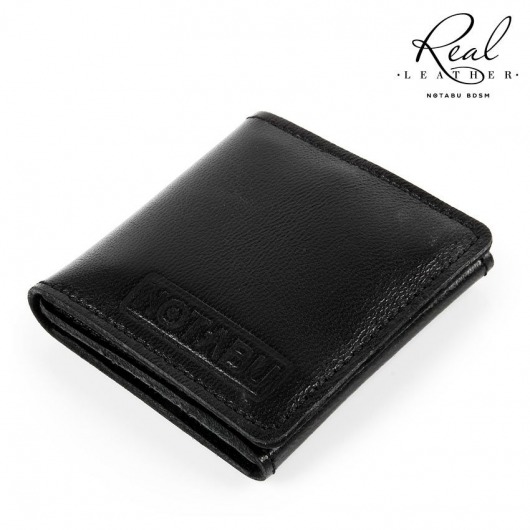 Черный кожаный кондомхолдер Notabu - Notabu - купить с доставкой в Грозном