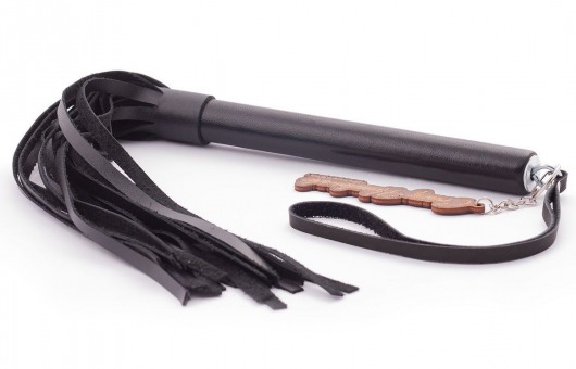 Черная кожаная плеть  Индиго  - 50 см. - Crazy Handmade - купить с доставкой в Грозном