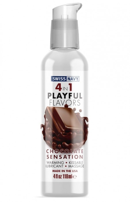 Массажный гель 4-в-1 Chocolate Sensation с ароматом шоколада - 118 мл. - Swiss navy - купить с доставкой в Грозном