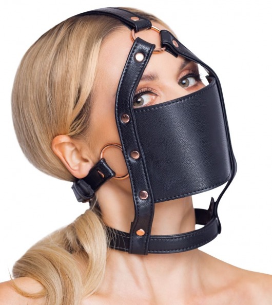 Черный намордник с кляпом-шаром Head Harness With A Gag - Orion - купить с доставкой в Грозном