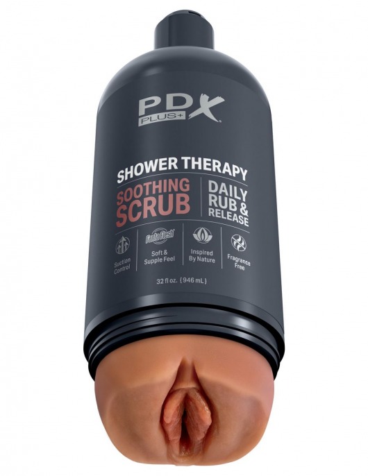 Мастурбатор-вагина цвета карамели Shower Therapy Soothing Scrub - Pipedream - в Грозном купить с доставкой