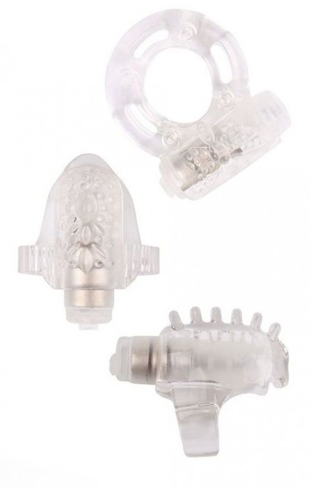 Набор из 3 прозрачных эрекционных колец с вибрацией Teasers Ring Kit - Chisa - в Грозном купить с доставкой