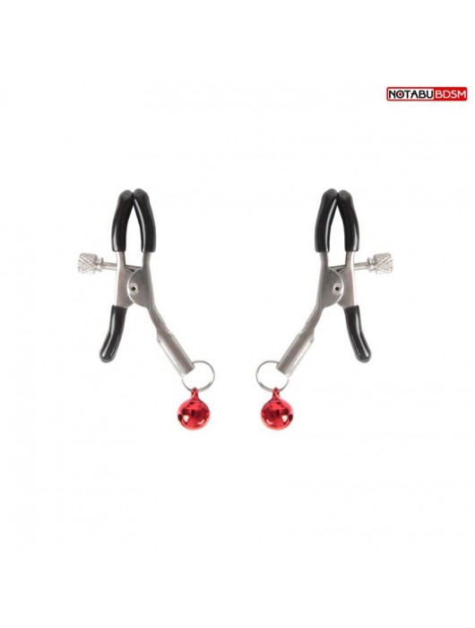 Серебристые зажимы на соски с шариками - Notabu - купить с доставкой в Грозном