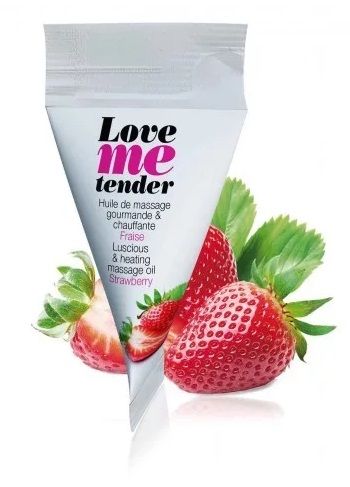Съедобное согревающее массажное масло Love Me Tender Strawberry с ароматом клубники - 10 мл. - Love to Love - купить с доставкой в Грозном