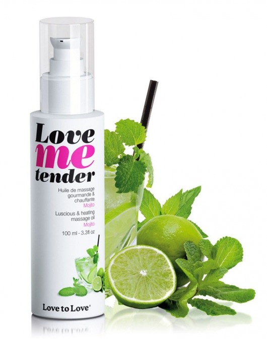Съедобное согревающее массажное масло Love Me Tender Mojito с ароматом мохито - 100 мл. - Love to Love - купить с доставкой в Грозном
