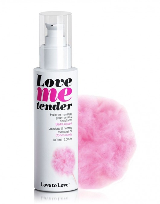 Съедобное согревающее массажное масло Love Me Tender Cotton Candy с ароматом сладкой ваты - 100 мл. - Love to Love - купить с доставкой в Грозном