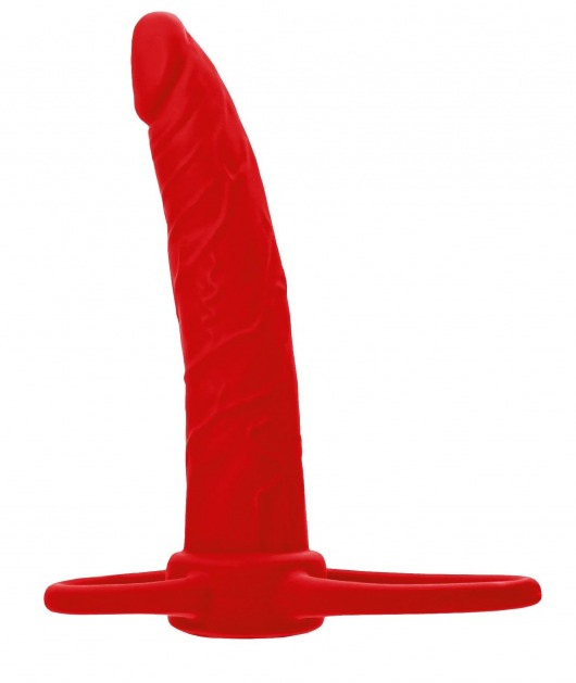Красная насадка на пенис для двойного проникновения Black Red - 16,5 см. - ToyFa - купить с доставкой в Грозном