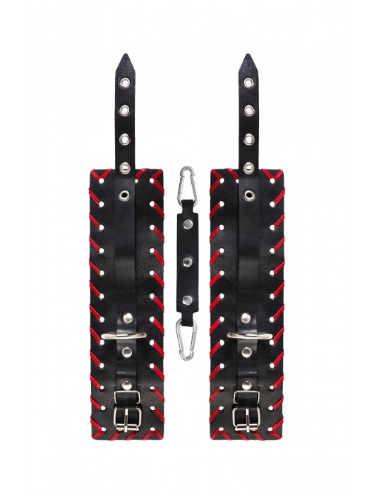 Черно-красные оковы из натуральной кожи - Pecado - купить с доставкой в Грозном