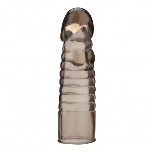 Дымчатая насадка-удлинитель Ribbed Realistic Penis Enhancing Sleeve Extension - 15,2 см. - BlueLine - в Грозном купить с доставкой