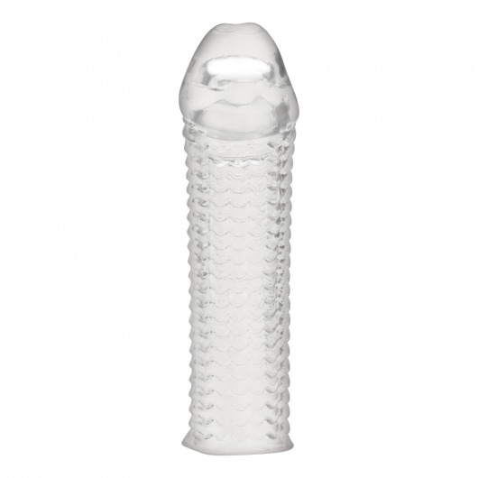 Текстурированная насадка на пенис Clear Textured Penis Enhancing Sleeve Extension - 16,5 см. - BlueLine - в Грозном купить с доставкой