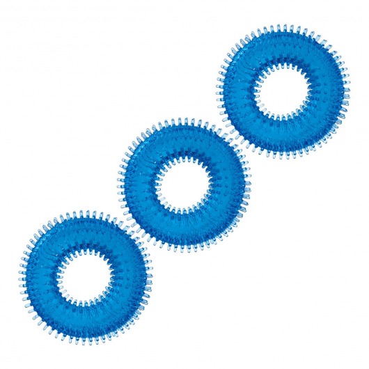 Комплект из трех голубых колец для эрекции 3-Pack Ultra-Stim Stretch Cock Rings - BlueLine - в Грозном купить с доставкой