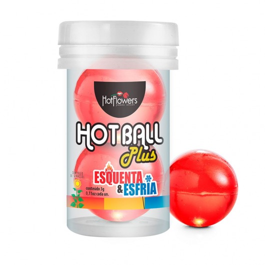 Лубрикант на масляной основе Hot Ball Plus с охлаждающе-разогревающим эффектом (2 шарика по 3 гр.) - HotFlowers - купить с доставкой в Грозном