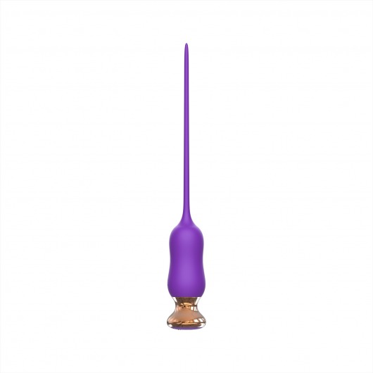 Фиолетовый тонкий стимулятор Nipple Vibrator - 23 см. - I-MOON - купить с доставкой в Грозном