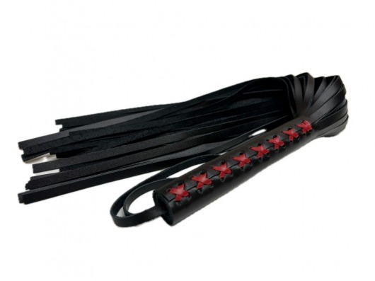 Кожаная плеть Sex Game с красным плетением на рукояти - 57 см. - БДСМ Арсенал - купить с доставкой в Грозном