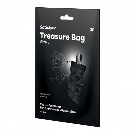 Черный мешочек для хранения игрушек Treasure Bag L - Satisfyer - купить с доставкой в Грозном