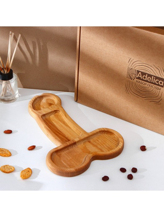 Деревянное блюдо для подачи в форме члена (32,5 х 20 х 1,7 см) - Сима-Ленд - купить с доставкой в Грозном