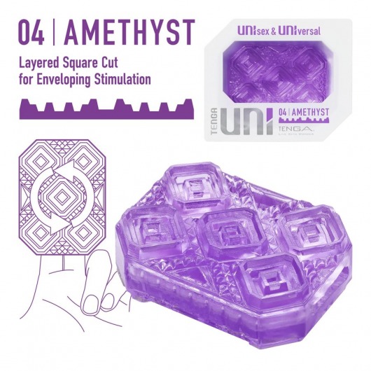 Фиолетовый мастурбатор-стимулятор Tenga Uni Amethyst - Tenga - в Грозном купить с доставкой