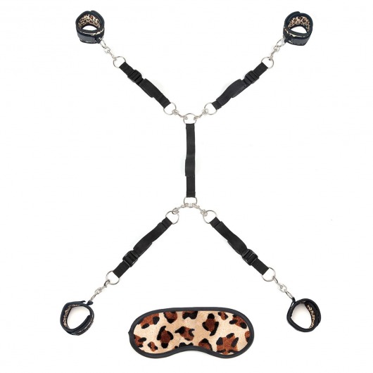 Леопардовая фиксация на матрас для рук и ног Classic Bedspreader - Lux Fetish - купить с доставкой в Грозном