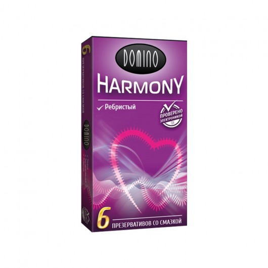Презервативы с рёбрышками Domino Harmony - 6 шт. - Domino - купить с доставкой в Грозном