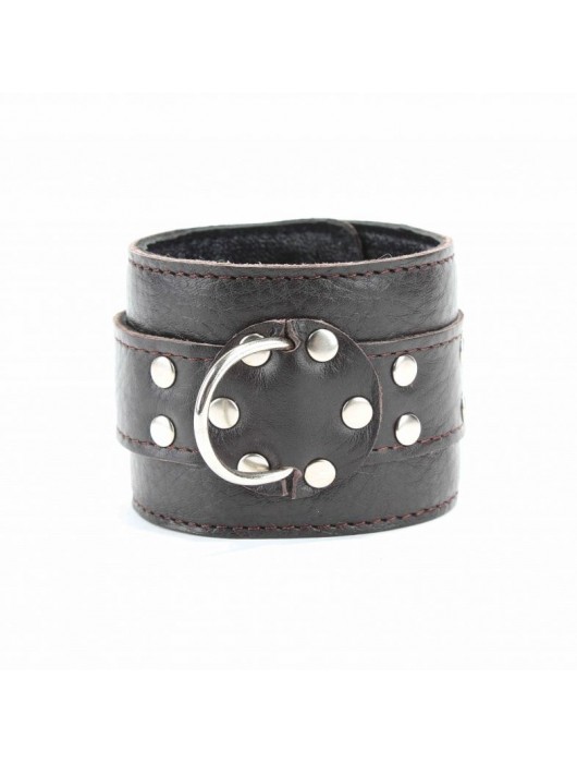 Коричневые оковы из мягкой кожи на металлической цепочке - БДСМ Арсенал - купить с доставкой в Грозном