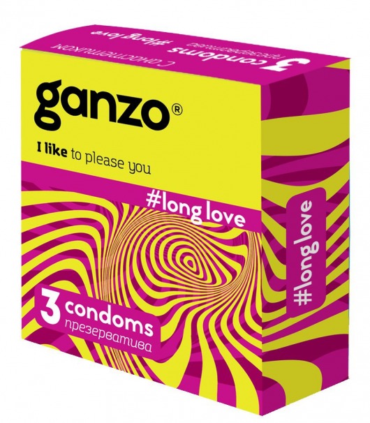 Презервативы с анестетиком для продления удовольствия Ganzo Long Love - 3 шт. - Ganzo - купить с доставкой в Грозном
