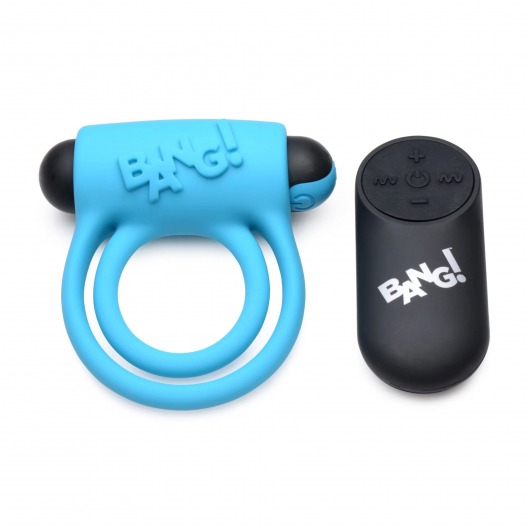 Голубое эрекционное виброкольцо 28X Remote Control Vibrating Cock Ring   Bullet - XR Brands - в Грозном купить с доставкой
