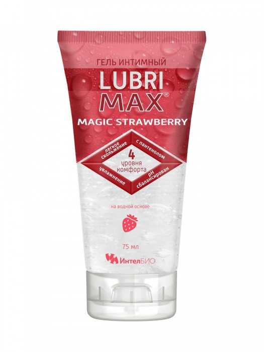 Интимный гель-смазка на водной основе Lubrimax Magic Strawberry - 75 мл. - ИнтелБИО - купить с доставкой в Грозном