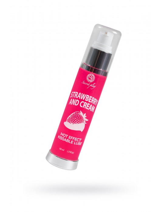 Массажное масло 2-в-1 с разогревающим эффектом и вкусом клубники со сливками - 50 мл. - Secret Play - купить с доставкой в Грозном