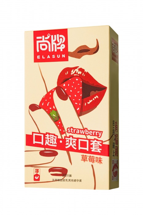 Презервативы Elasun Strawberry с аромато клубники - 10 шт. - Elasun - купить с доставкой в Грозном