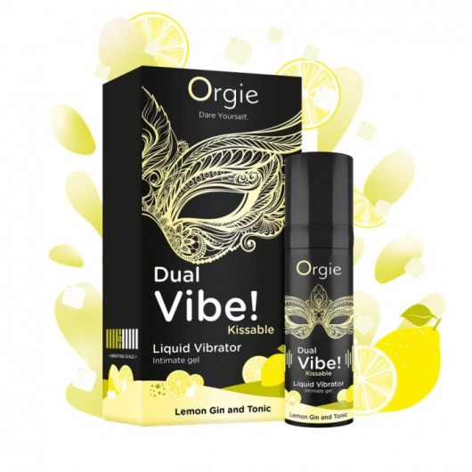 Съедобный жидкий вибратор Dual Vibe! со вкусом лимонного джина с тоником - 15 мл. - ORGIE - купить с доставкой в Грозном