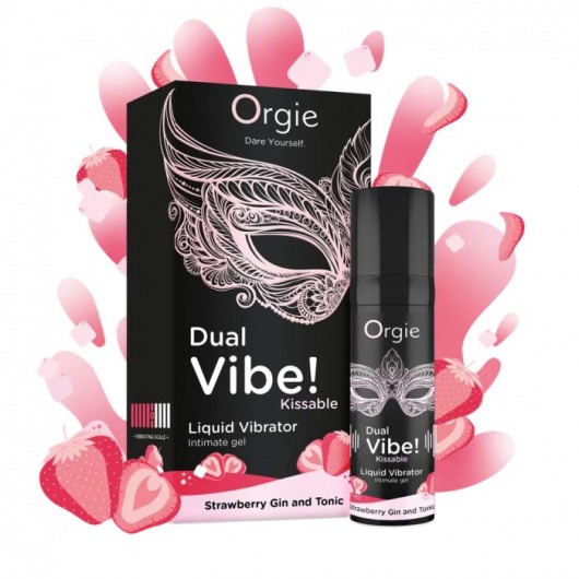 Съедобный жидкий вибратор Dual Vibe! со вкусом клубничного джина с тоником - 15 мл. - ORGIE - купить с доставкой в Грозном