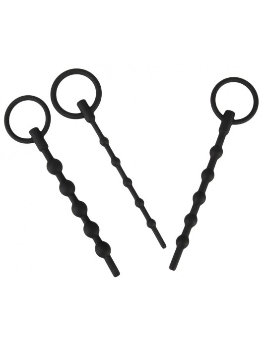 Набор из 3 черных силиконовых уретральных стимуляторов Training Set - Orion - купить с доставкой в Грозном